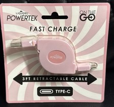 Liquipel Powertek Apple Certified Retractable Lightning Cable Fast Charge 3-Feet