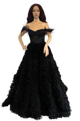 Sherri Hill 54906 Off The Shoulder Ruffle Ball gown Dress(Size6) Black | eBay Sherri Hill 54906 Off The Shoulder Ruffle Ball gown Dress(Size6) Black | eBay