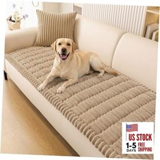 Couch Cover for Dogs Washable, Non Slip Fuzzy Pet Couch 27.6" x 59" Khaki