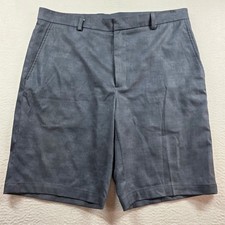 Walter Hagen Mens Golf Shorts 36 Charcoal Grey Geometric Stretch Flat Front