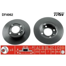 2x Bremsscheibe hinten für Seat Arosa 6H1 Cordoba 6K1 6K5 Ibiza 2 | 26236334