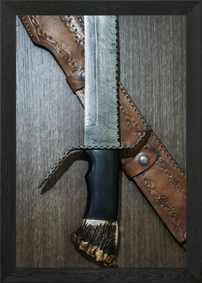 Krieger Messer und Scheide gerahmtes Wandbild Poster Leinwanddruck Bild