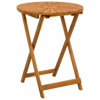 Klappbarer Gartentisch Massivholz Akazie Natur Rund 60X75 Cm
