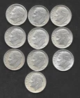 10 ROOSEVELT SILVER DIMES 1964