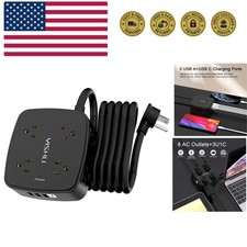 10 Ft Surge Protector Power Strip - 8 Widely Outlets with 4 USB Ports, 3 Side...