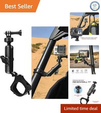 Durable 360 Rotatable GoPro Mount for ATV/UTV Roll Bars - Easy Tool-Free Setup