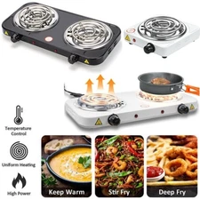 2000W Portable Electric Stove Stainless Steel Single/Double Burner Plate Cooktop