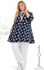 LAGENLOOK Long Shirt Tunika schwarz weiß 42 ...