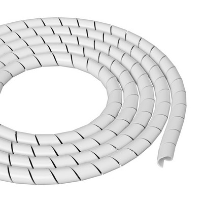 Spiral Wrap, 3/8 in Inside Dia., 1-1/2 in Max Bundle Dia., 8 ft, LDPE, White ...