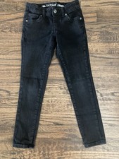 Girls Cat  Jack Skinny Ultimate Stretch Jeans Button Zip Adjustable Sz 7 Black