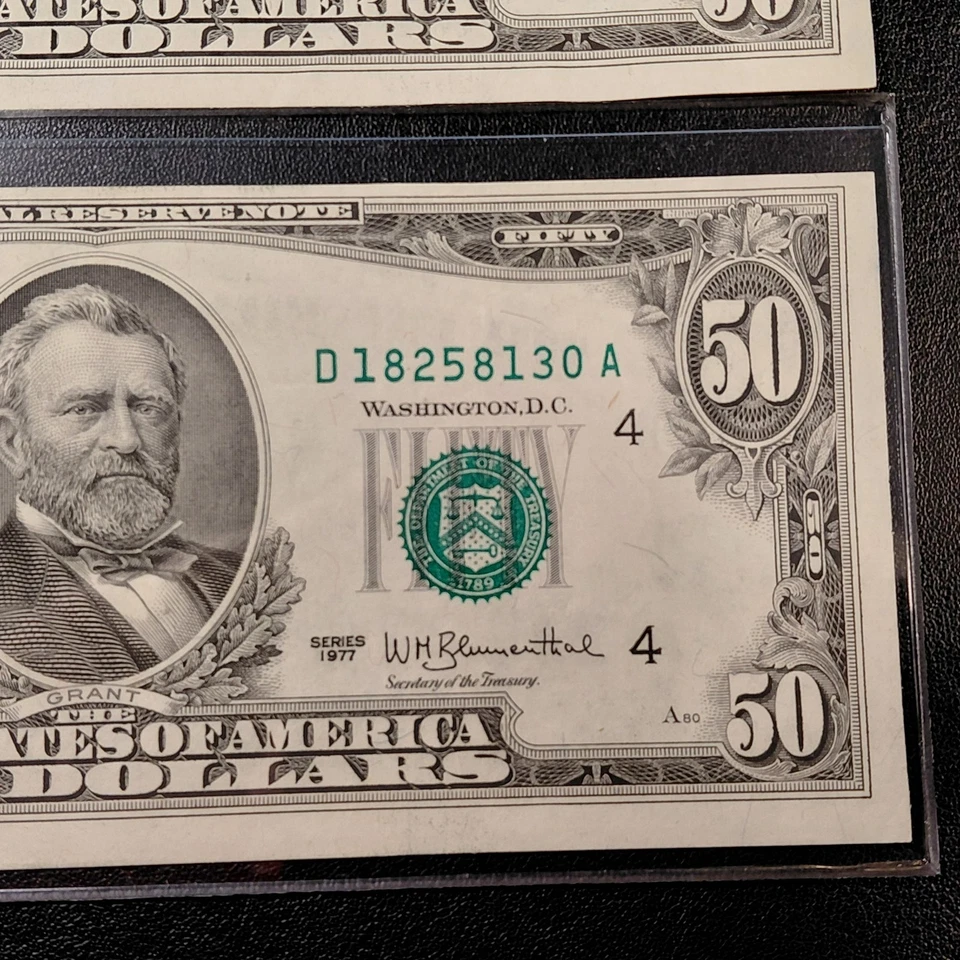 1977 ($50) Two  "Consecutive" Fed Res Notes - Cleveland, OH. Nice Condition - Image 3 of 4