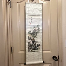 Chinese Silk And Paper Scroll Painting Changes Of Season At The Great Wall