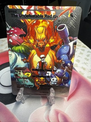 the undefeatable Red GX Hp999 Silver Foil Fan Art card💥💥 Gotta Win Them  All