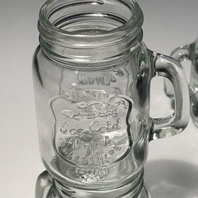 4 Glass Jar Mugs Shot Glasses