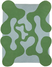 Blue & Green Large Oops Rug ,Hand-tufted New Zealand wool cut-pile rug.