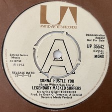 Legendary Masked Surfers "Gonna Hustle You"UK 1973 UA DEMO 7" single