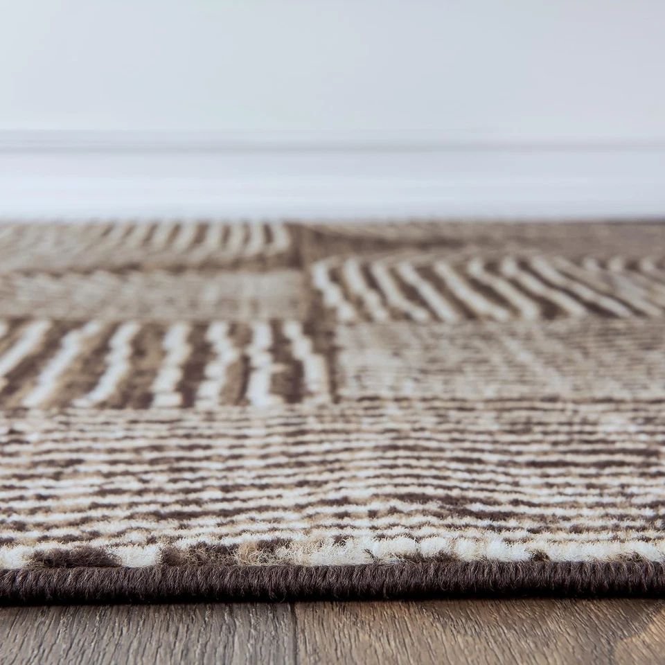 Alfombra de alto tráfico arco geométrico 5' x 7' marrón Foto 3 de 4