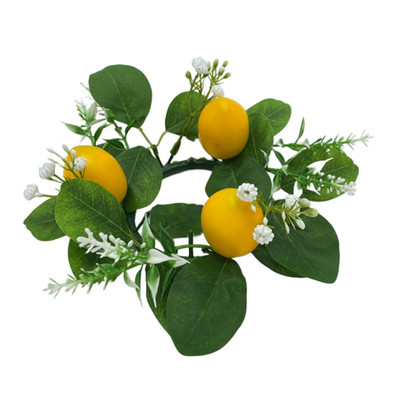 Artificial Lemon Candle Ring Holder PVC Tabletop Decor Photography Props Home