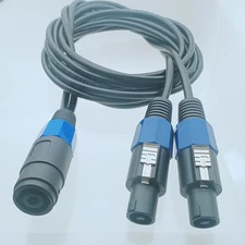 Audio Speaker SpeakON NL4FC 1xfemale to dual 2xmale NL4FC 2x0.75mm² cable 5-25FT
