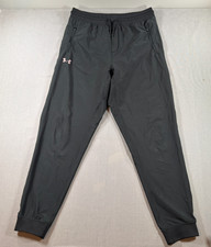 Under Armour Sportstyle Joggers Mens Large Black Woven Fitted Tapered Gym