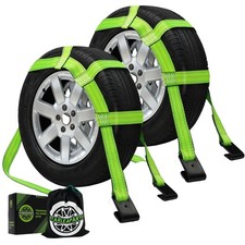 Tow Dolly Straps 2 Pack With Flat Hook 10000 Lbs Strength For 1417 Tires