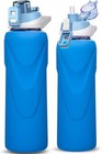 1l / 1 litre Sports Glass Water Bottle with Straw & Silicone Sleeve Large Reusa