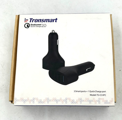 TRONSMART 4 Port USB Car Charger w/ High Speed Port Qualcomm Quick Charge