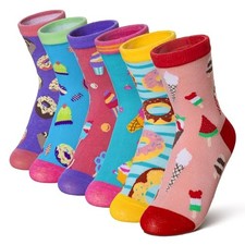 Kids Girls Boys Cotton Crew Socks Funny Crazy Novelty 3-5T Cake/Ice Cream