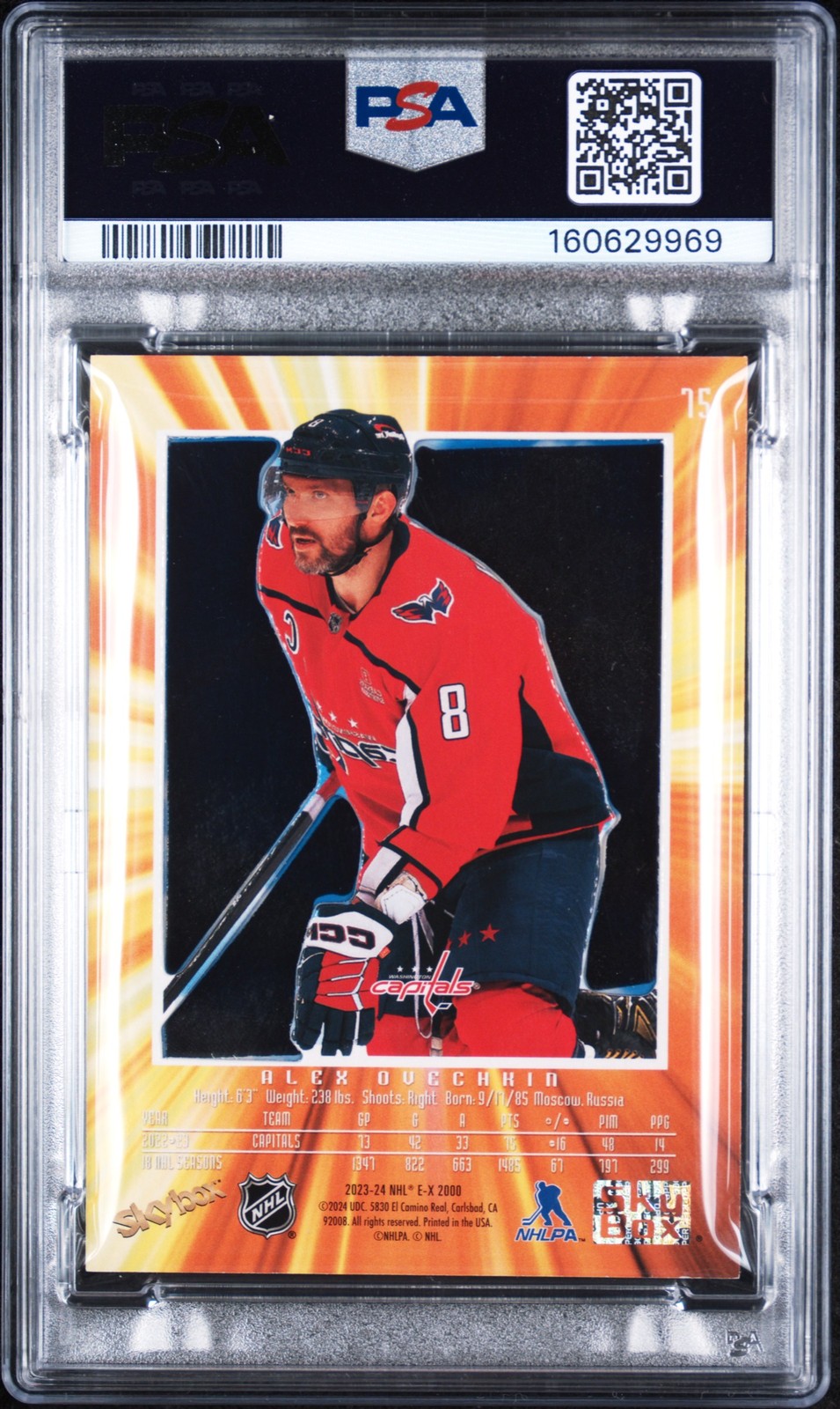 2023 SKYBOX E-X 2000 ALL-ACCESS CREDENTIALS #75 ALEX OVECHKIN PSA 8 view 2