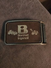 Vintage Borchert Ingersoll Decorative Belt Buckle With Tractor Design