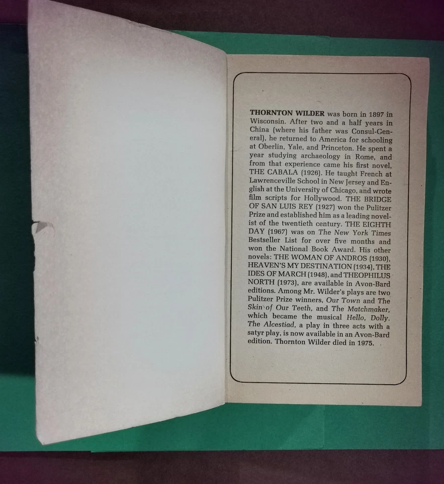 The Long Christmas Dinner And Other Plays by Thornton Wilder 1980 Avon Bard PB  - Image 3 of 4