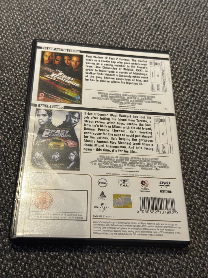 Fast and the Furious / 2 Fast 2 Furious (DVD, 2001) - Image 2 of 3