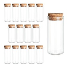 15-Pack 30ml 1.01 oz Glass Bottles  Test Tubes with Cork Stoppers   for Sp...