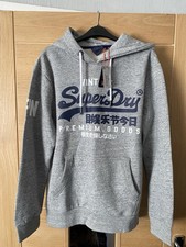 Image of Superdry Vintage Grey Hoodie Size M New With Pockets