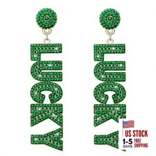 St Patricks Day Earrings Green Earrings for Women Shamrock Clover Earrings