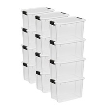 Sterilite 30 Qt Clear Plastic Stackable Stora...