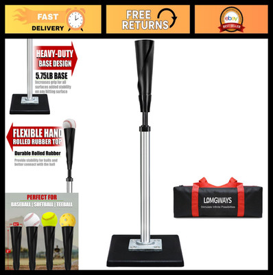 Adjustable Baseball/Softball Batting Tee - Portable, Heavy-Duty, Removable Top f