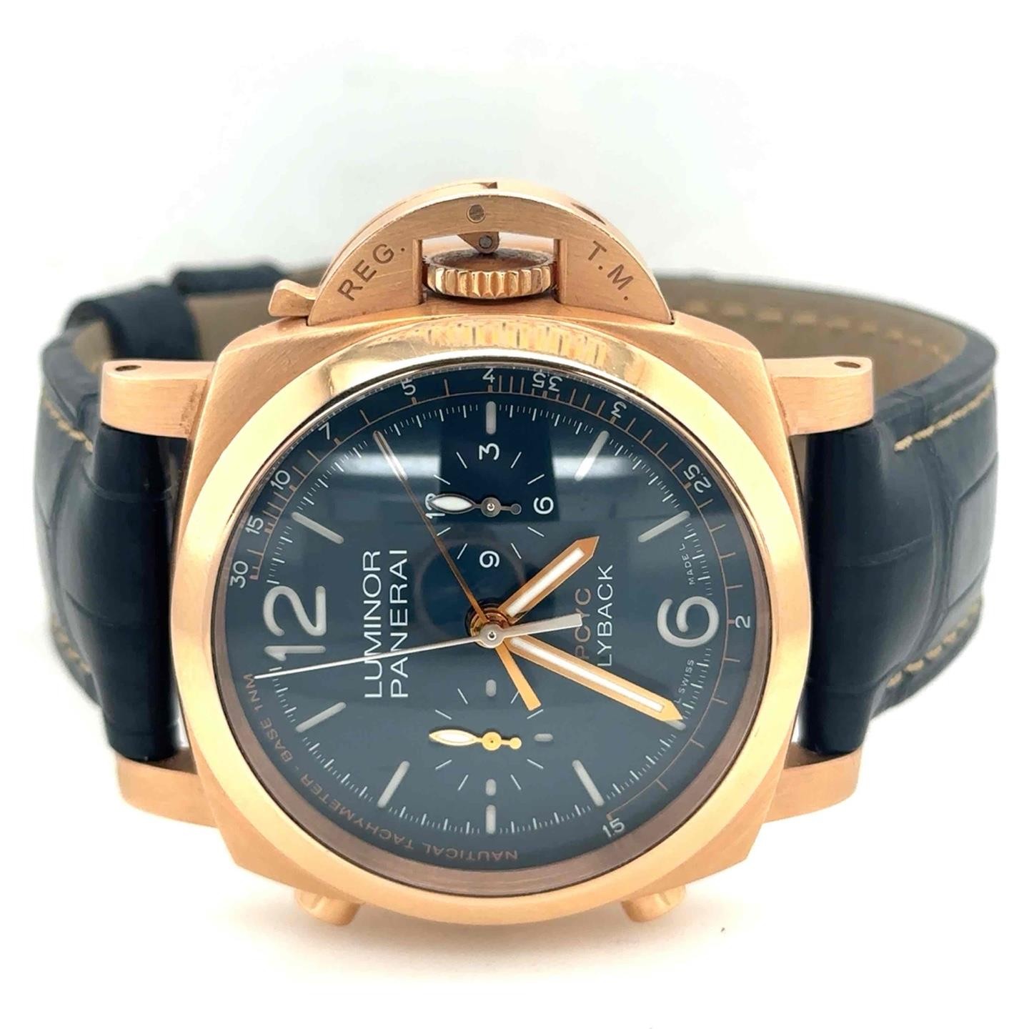 Panerai Luminor 1950 Flyback 44mm Automatic 18k Rose Gold Men's Watch PAM1020 image 5