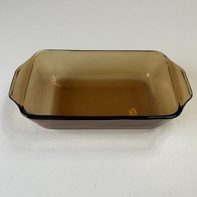 Vision Ware Pyrex Corning Loaf Pan Baking Dish Amber Brown Glass 1.5L Bread USA