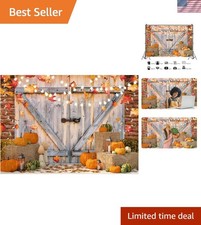 Customizable 7x5FT Autumn Pumpkin Patch Backdrop for Thanksgiving Celebrations