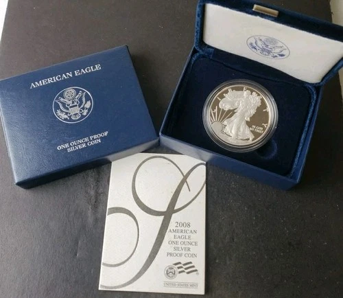 2008 W Proof $1 American Silver Eagle Dollar