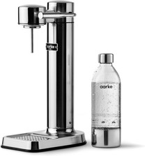 Aarke Carbonator 3 Sparkling Water Maker with BPA-Free PET Bottle in Steel Finis