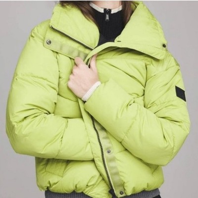 Alp N Rock Peak Puffer II Women's Green Cropped Puffer Jacket Full Zip Size S