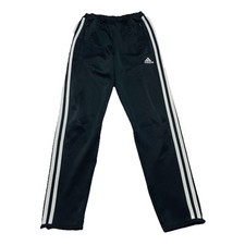 adidas Athletic Pants Youth Medium Climacool Black White Stripes Zip Ankles