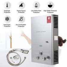 8L-18L Propane Gas Tankless Instant LPG Hot Water Heater Boiler With Shower Gazp