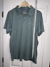 Columbia Men  s Polo Shirt Large Heather Green Size Large