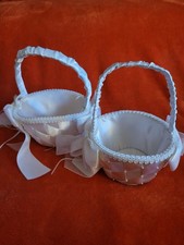 Wedding Accessories White Flower Baskets 2 For Wedding Decorations