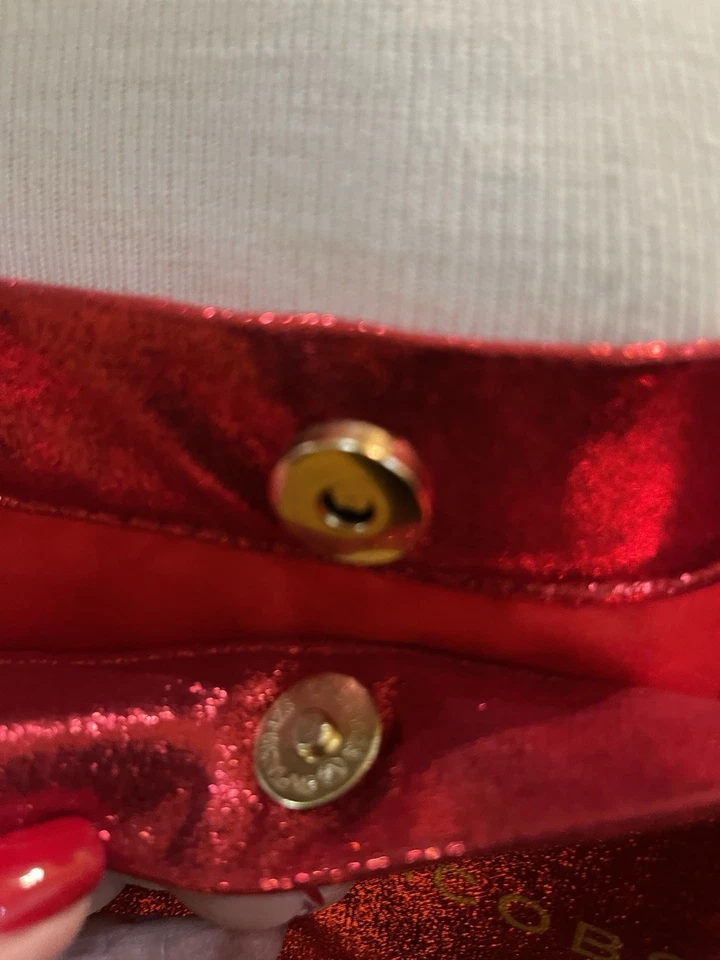 NEW Marc Jacobs Daisy LARGE fabric Red Metallic Tote - Image 3 of 4