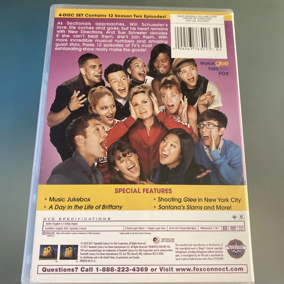 Glee: The Music 8 LOT: Vol. 1,2,3,5 NEW,Christmas, Madonna, Regionals & 4 DVDs Foto 2 de 4