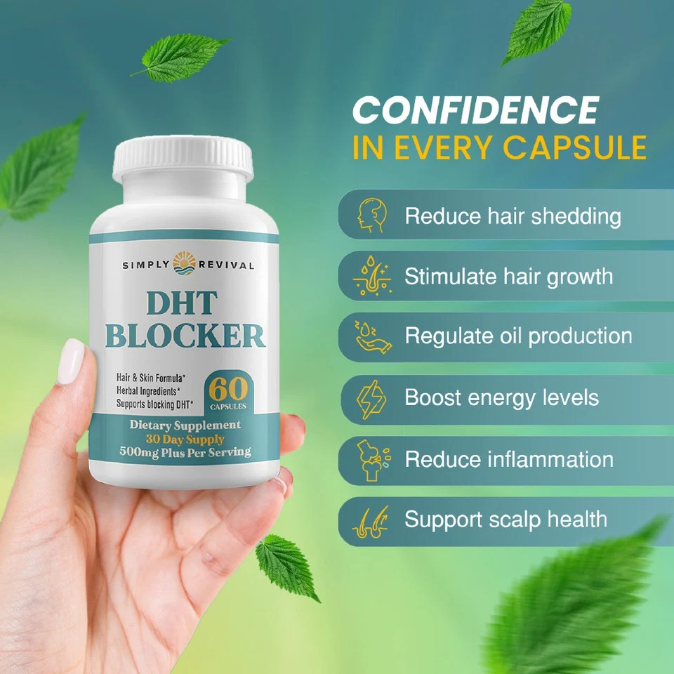 Simply Revival DHT Blocker Capsules - Hair & Skin Formula Trichology DHT Blocker - Bild 2 von 4